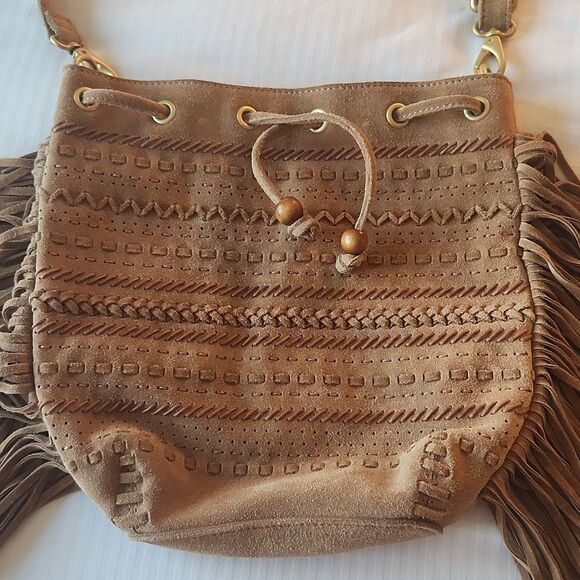 Linea Pelle Leather Fringe Purse - Picture 1 of 12